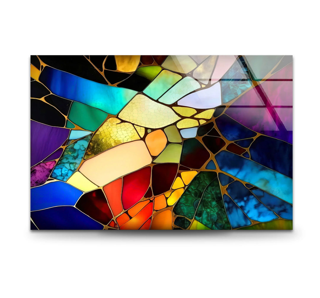 Fractured Stained Glass Wall Art – Colorful Abstract Glass Print for Modern or Artistic Interiors - MyPhotoStation