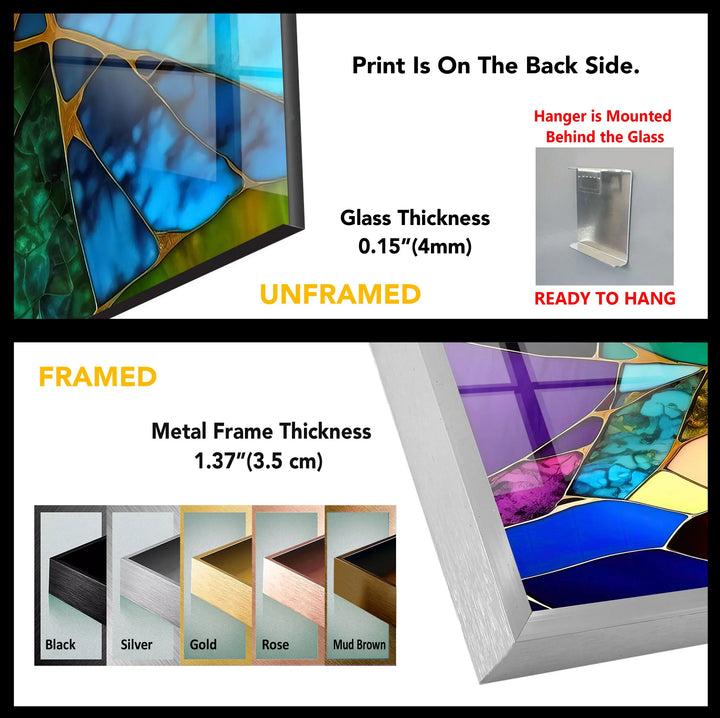 Fractured Stained Glass Wall Art – Colorful Abstract Glass Print for Modern or Artistic Interiors - MyPhotoStation