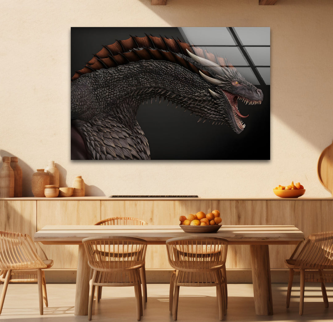 Fierce Dragon: A detailed dragon in fierce motion, perfect for bringing power and drama to your home.
