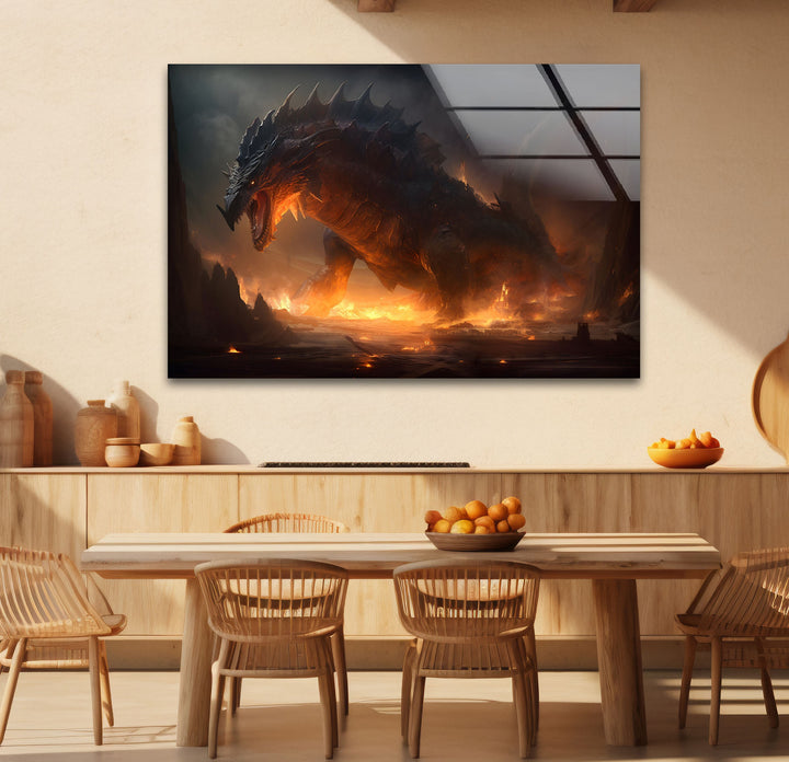 Fierce Dragon: A fiery dragon design to add intensity and fantasy flair to your room.