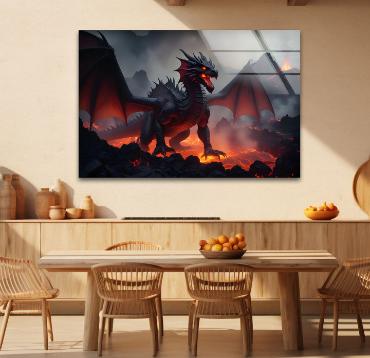 A majestic and fierce red dragon captured in stunning detail, ready to ignite your room with energy and power.
