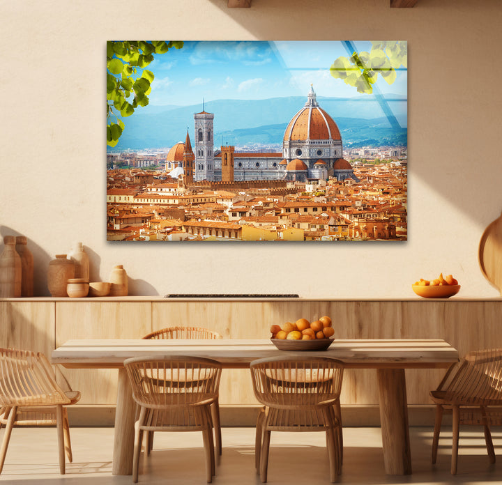 Florence Skyline Glass Wall Art – Duomo Cathedral & City View