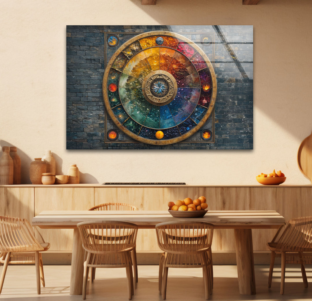 Colored Stained Stones Glass Wall Art