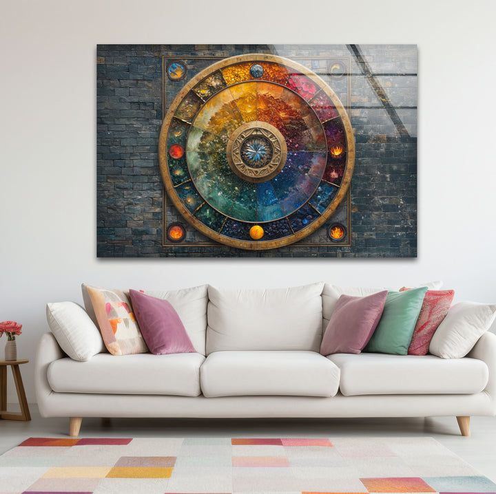 Colored Stained Stones Glass Wall Art
