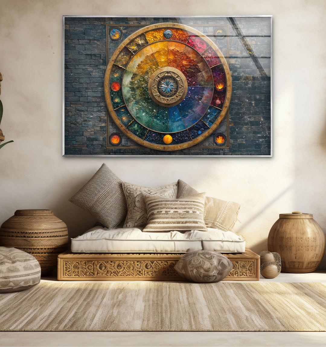 Colored Stained Stones Glass Wall Art
