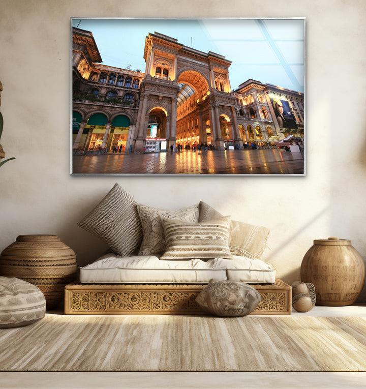 Mailänder Glaswandkunst – Galleria Vittorio Emanuele II in der Abenddämmerung