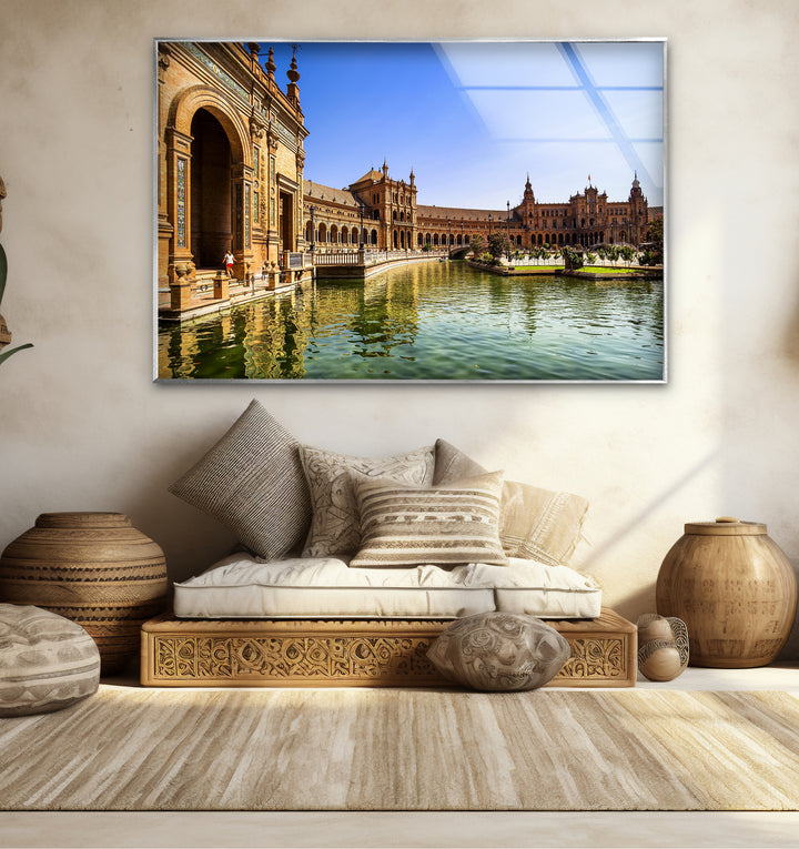 Sevilla Glaswandkunst – Plaza de España Architektonische Schönheit