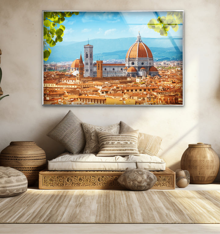 Florence Skyline Glass Wall Art – Duomo Cathedral & City View
