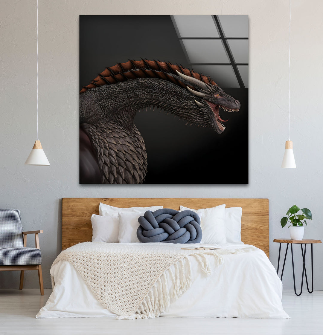 Fierce Dragon: Dramatic dragon artwork to enhance your space with fantasy and strength.
