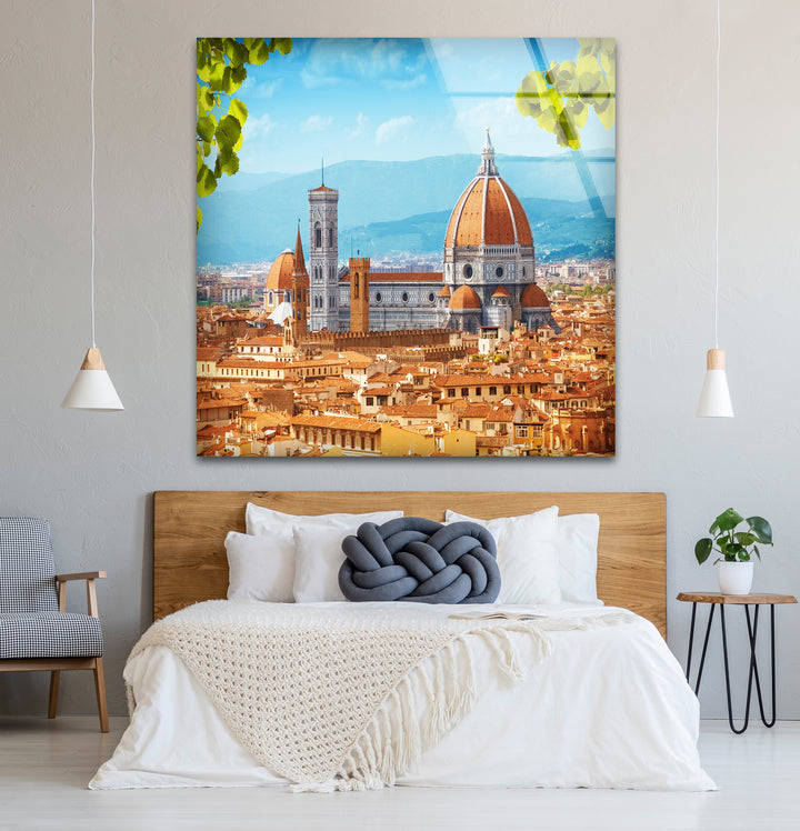 Florence Skyline Glass Wall Art – Duomo Cathedral & City View