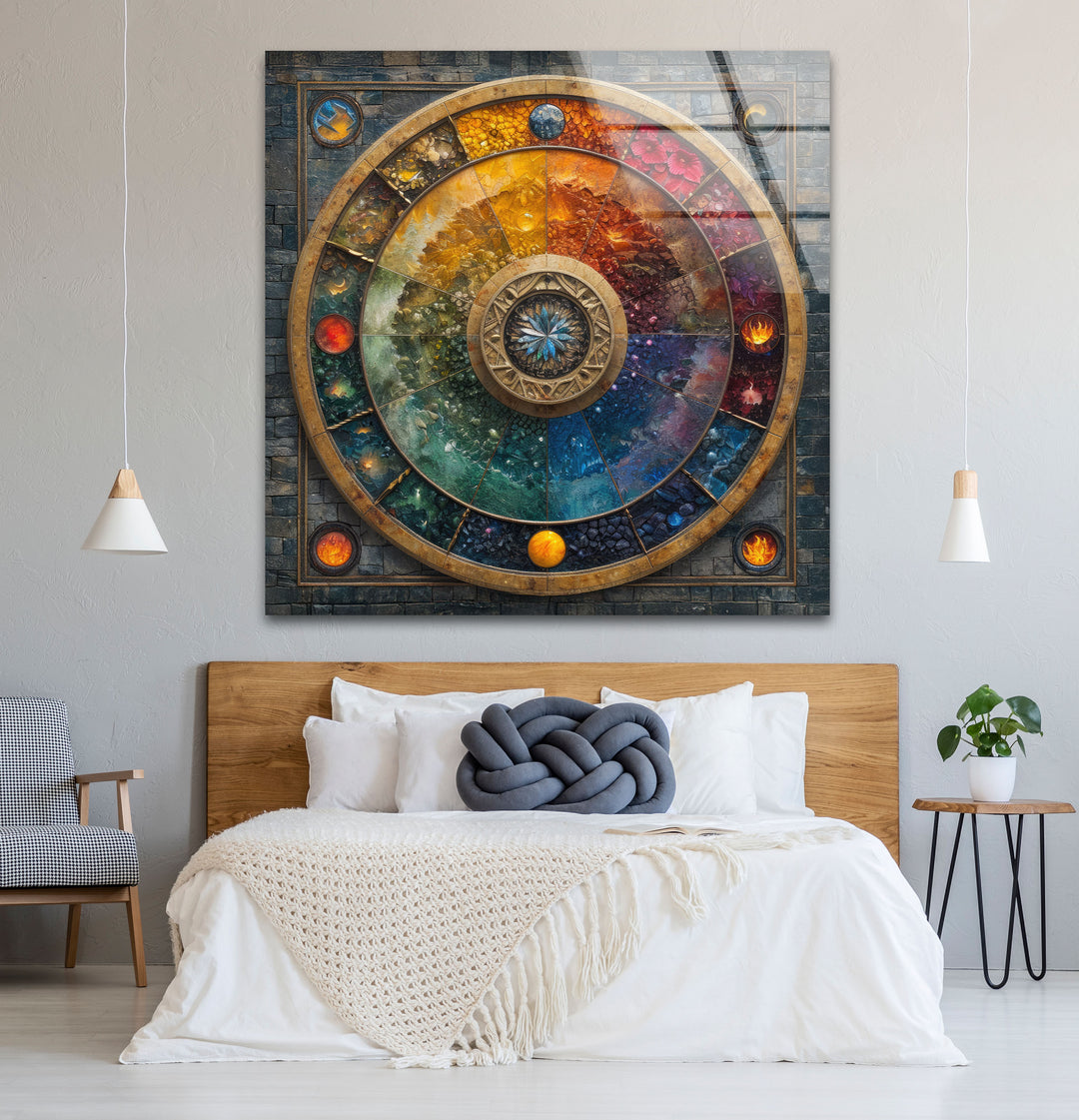 Colored Stained Stones Glass Wall Art