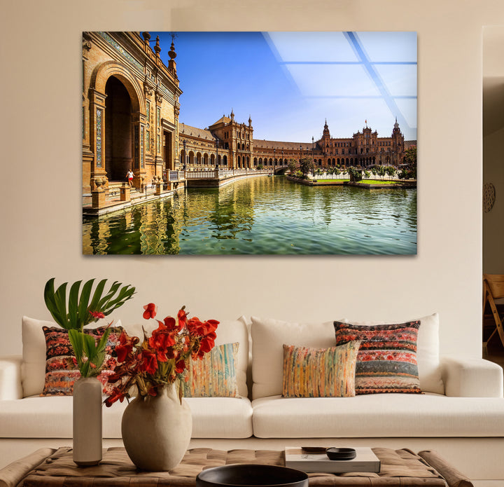 Sevilla Glaswandkunst – Plaza de España Architektonische Schönheit