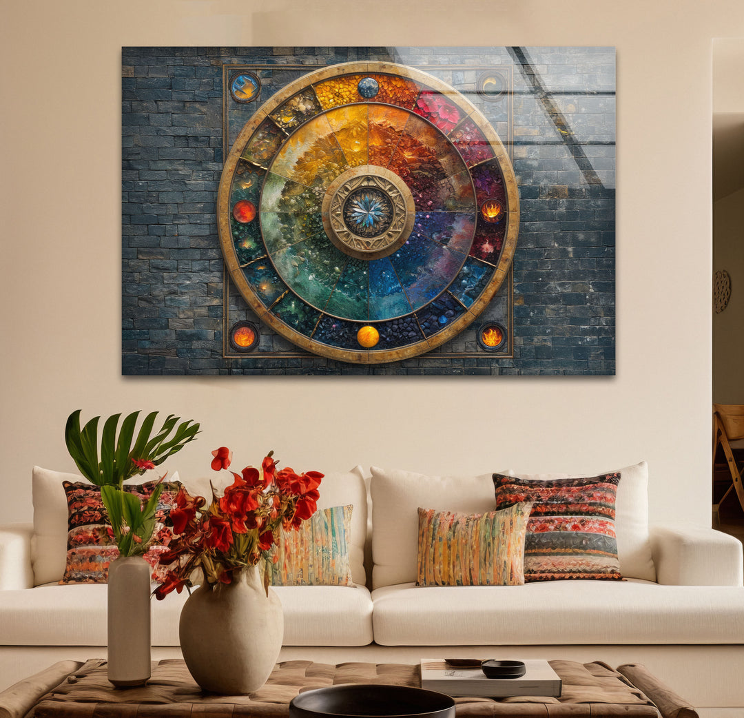 Colored Stained Stones Glass Wall Art