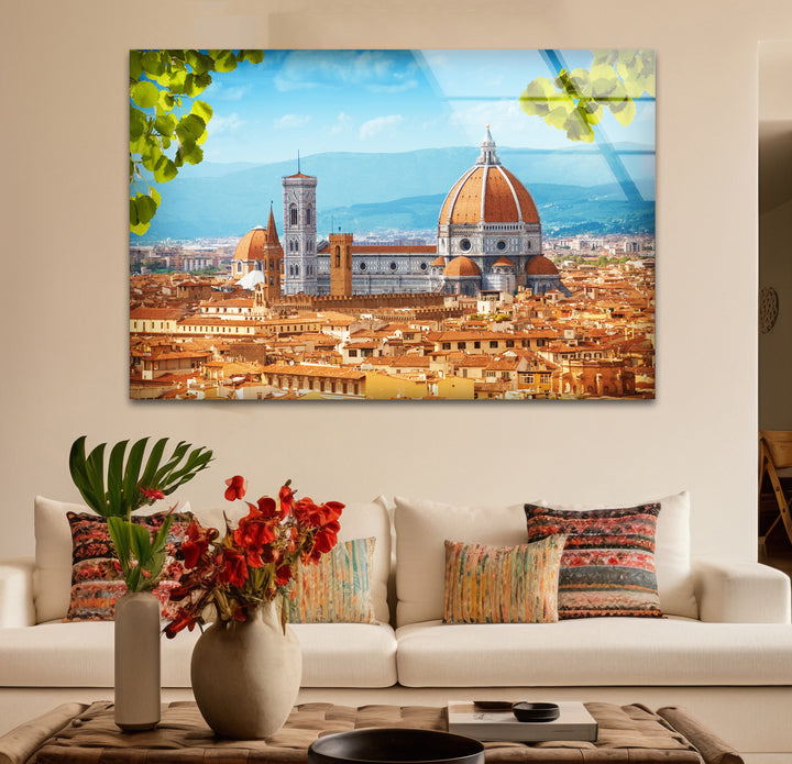 Florence Skyline Glass Wall Art – Duomo Cathedral & City View