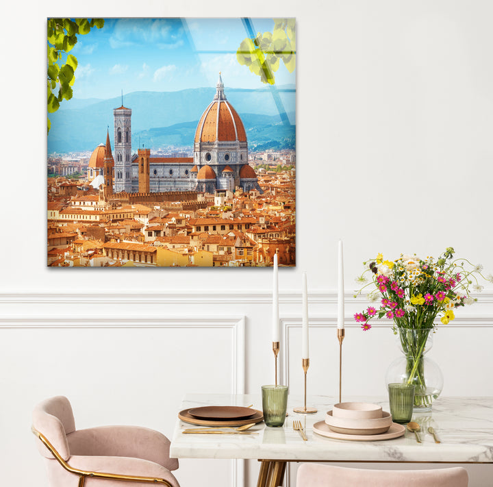 Florence Skyline Glass Wall Art – Duomo Cathedral & City View