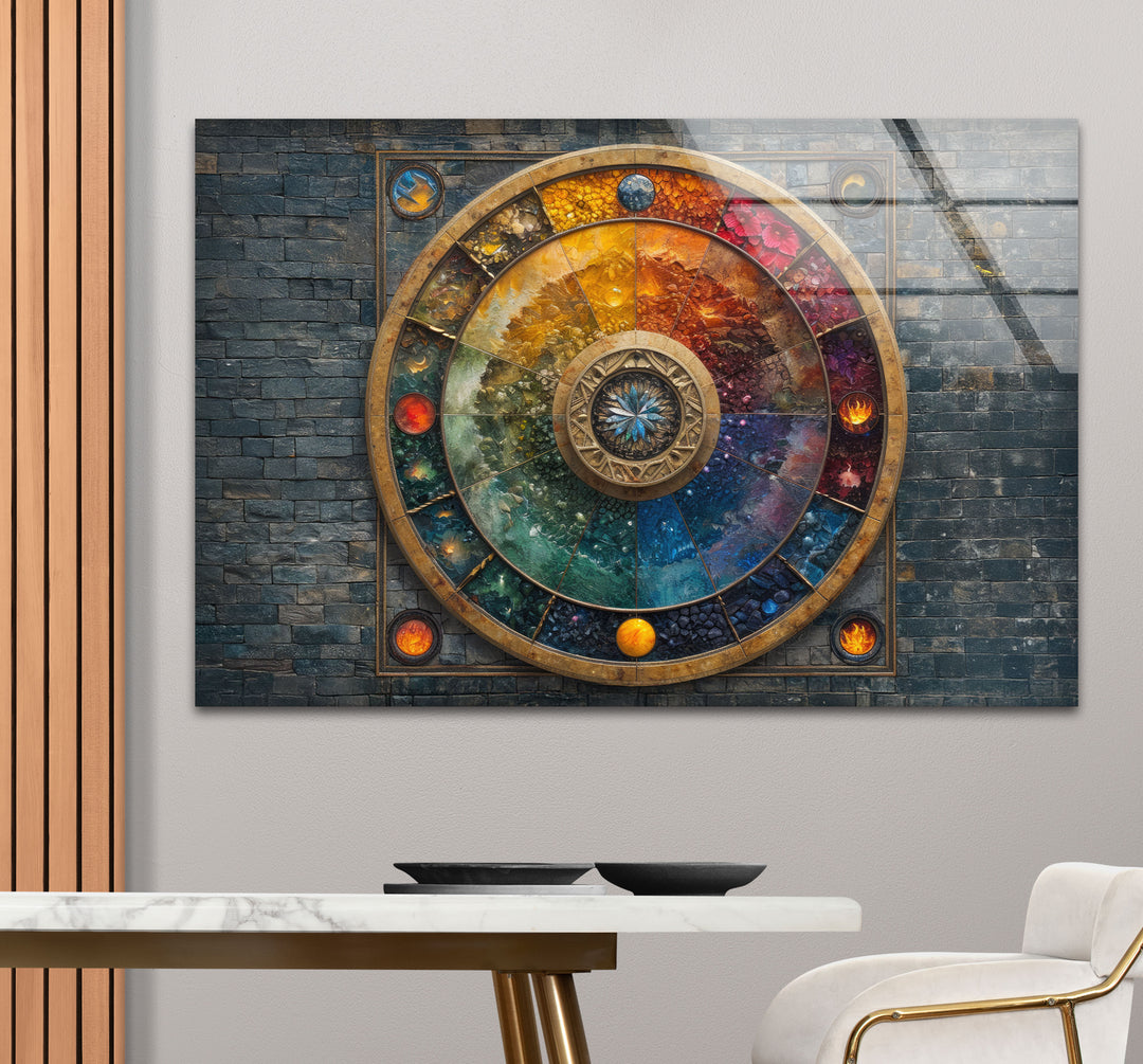 Colored Stained Stones Glass Wall Art