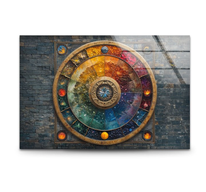 Colored Stained Stones Glass Wall Art