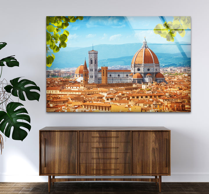 Florence Skyline Glass Wall Art – Duomo Cathedral & City View