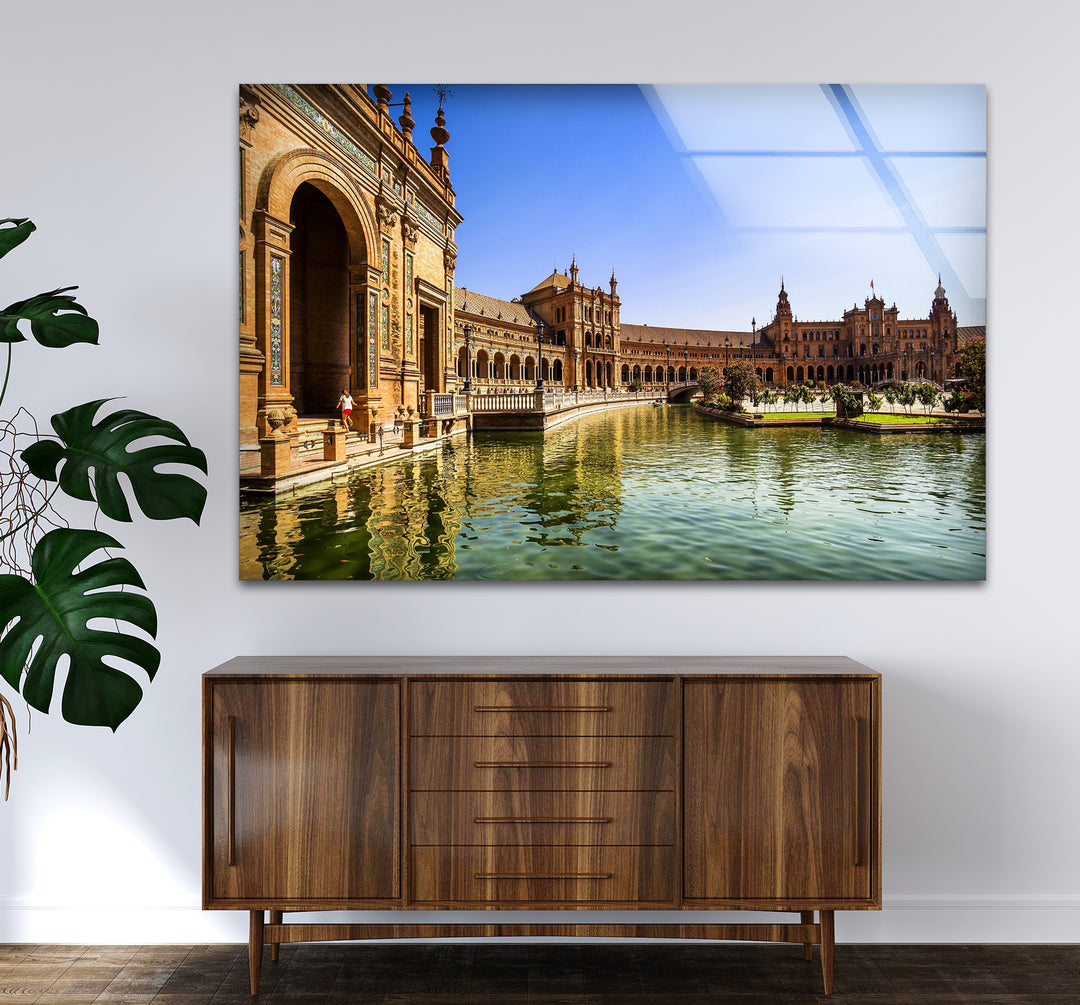Sevilla Glaswandkunst – Plaza de España Architektonische Schönheit