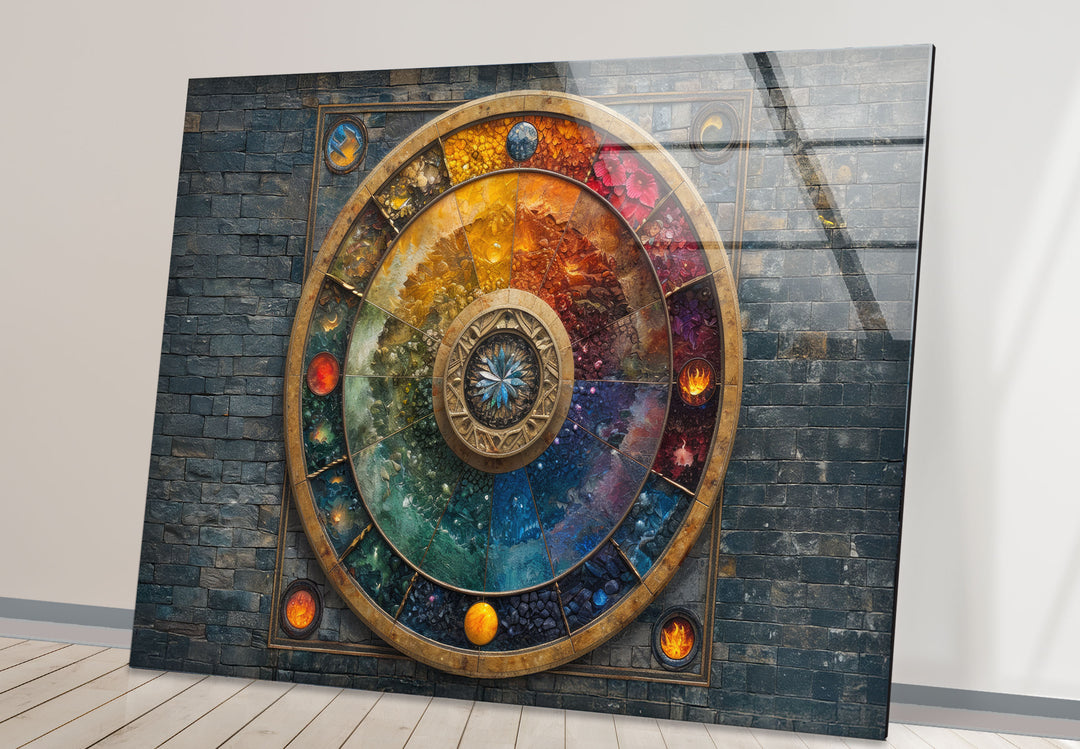 Colored Stained Stones Glass Wall Art