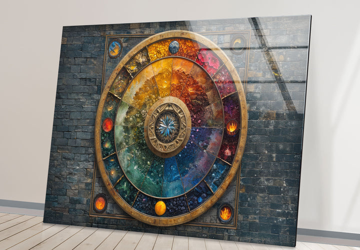 Colored Stained Stones Glass Wall Art
