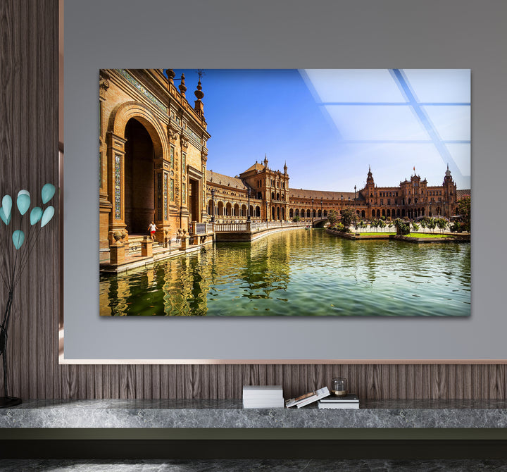 Sevilla Glaswandkunst – Plaza de España Architektonische Schönheit