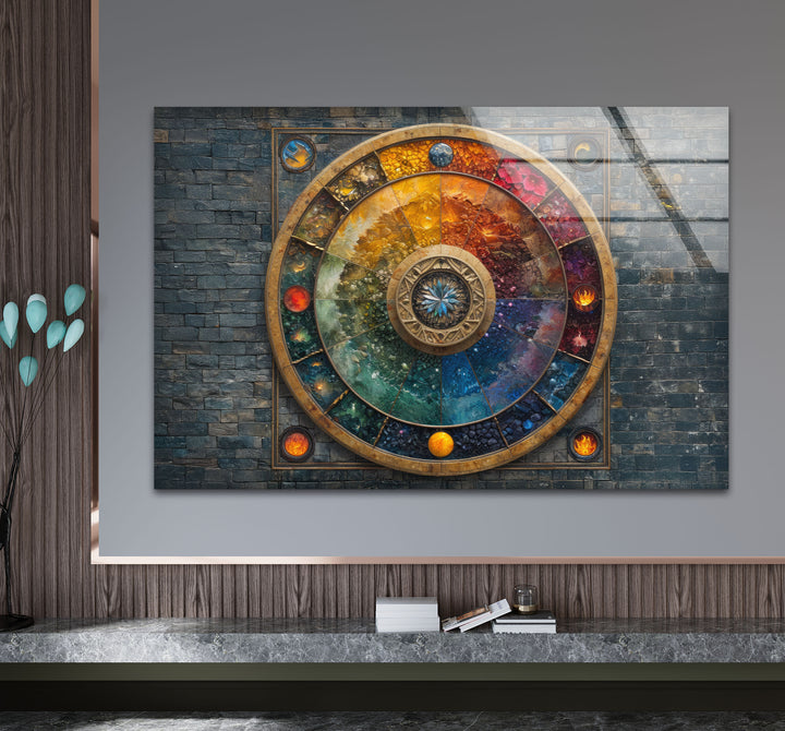 Colored Stained Stones Glass Wall Art