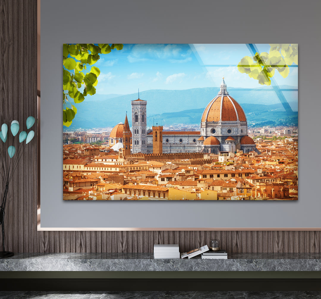 Florence Skyline Glass Wall Art – Duomo Cathedral & City View