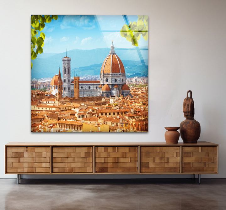 Florence Skyline Glass Wall Art – Duomo Cathedral & City View