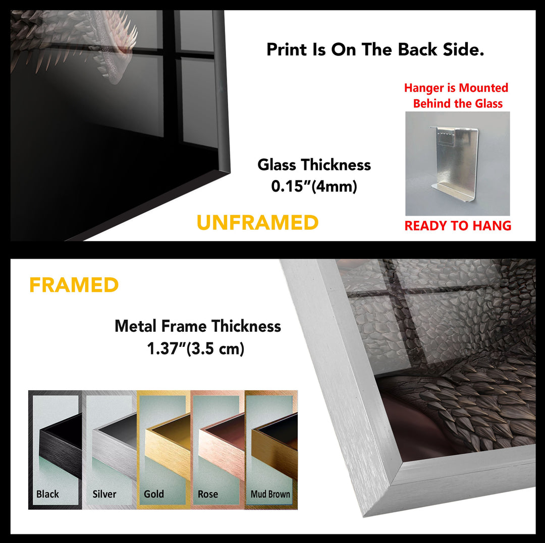 Fierce Dragon: A Powerful Fantasy Glass Wall Art for Bold Home Decor