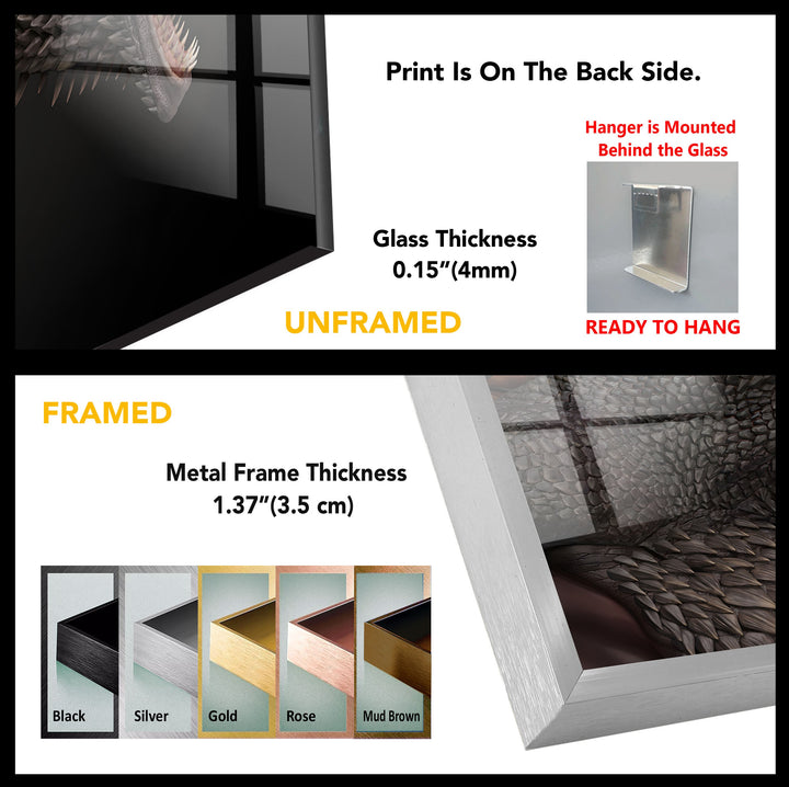 Fierce Dragon: A Powerful Fantasy Glass Wall Art for Bold Home Decor