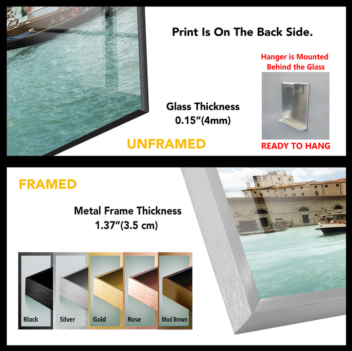 Glaswandkunst in Venedig – Blick auf den Canal Grande und die Gondel der Basilika