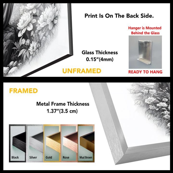 Black And White Drawing Jesus Glass Wall Art