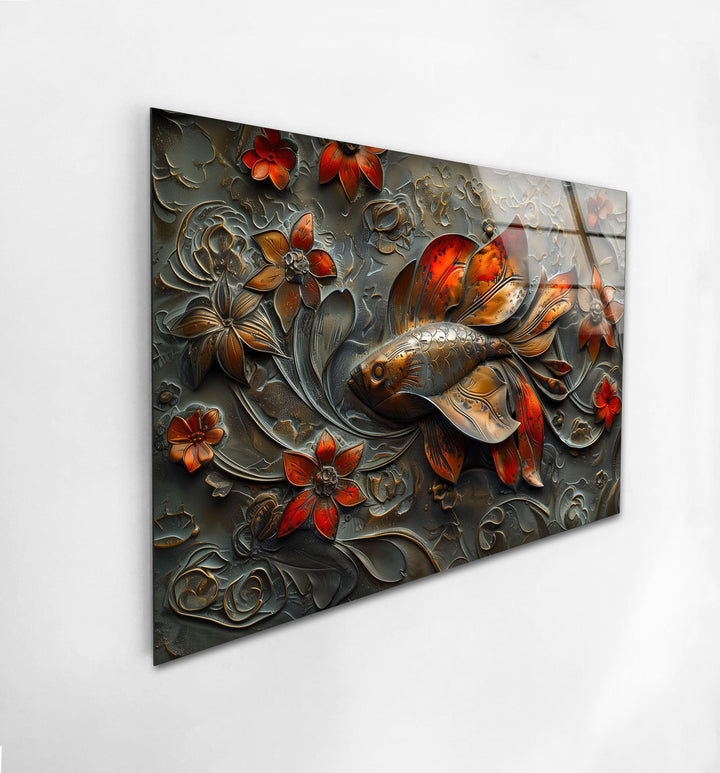Sculpture Fishes Cool Abstract Art & Glass Wall Decor