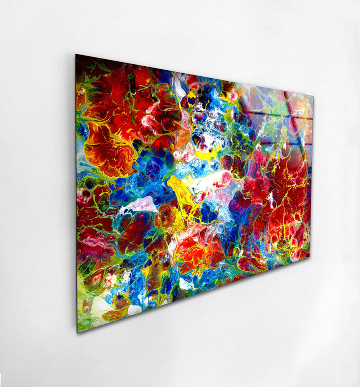 Red Alcohol ink Arts Glass Wall Art, Tempered Glass Wall Art, Glass Printing Wall Art