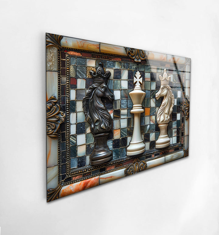 Schach-Wandkunst aus Glas
