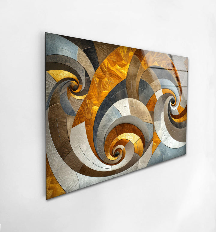 Stained Fractal Design Glass Wall Art glass art painting, glass art for the Wall