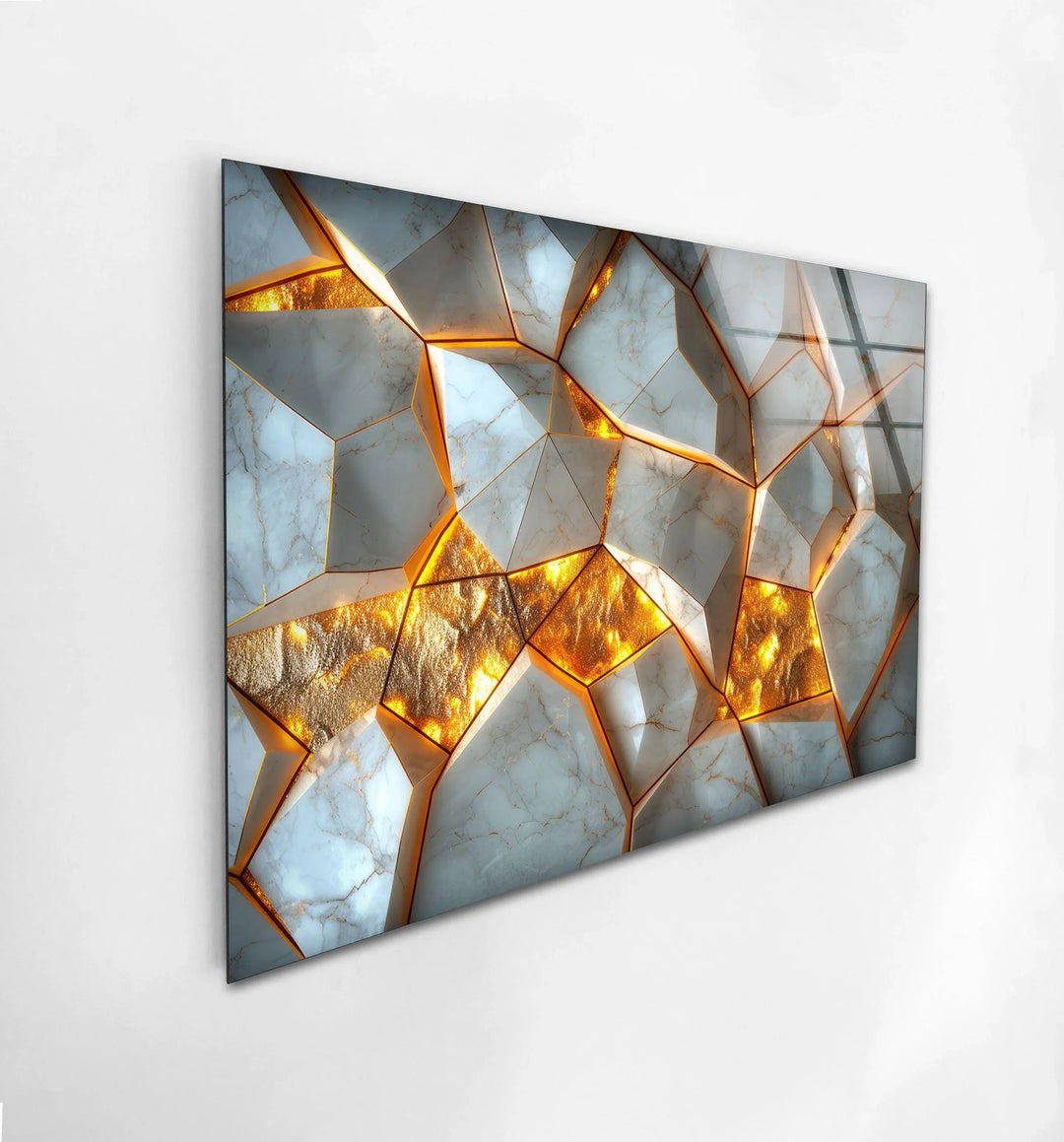 Gold marble abstract Glass Art & Glass Wall Pictures
