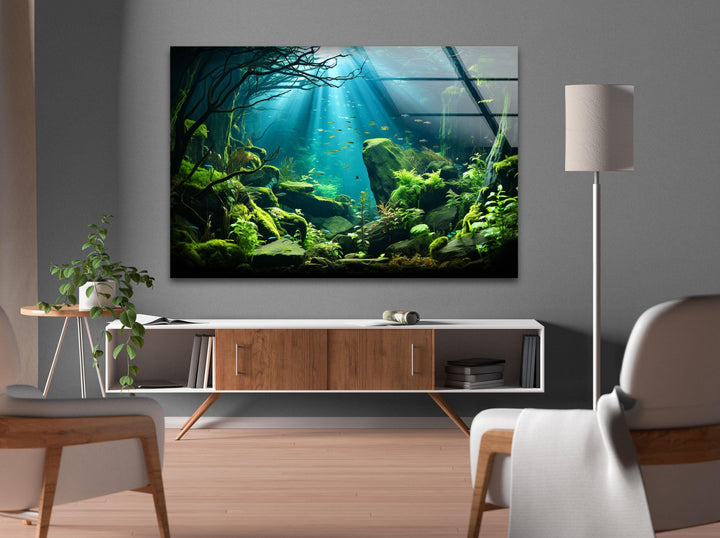 The beauty of aquatic life captured in vibrant hues in this underwater forest scene.

