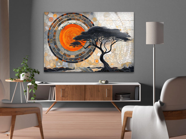 Mosaic Design and Old Tree Tempered Glass Wall Art Elevate your home decor with stunning Glass Wall Art. Our tempered glass wall art features vibrant colors, modern designs, and custom options. Perfect for living rooms, kitchens, and more. Discover the beauty of glass paintings and wall pictures today. Free shipping and secure packaging included.