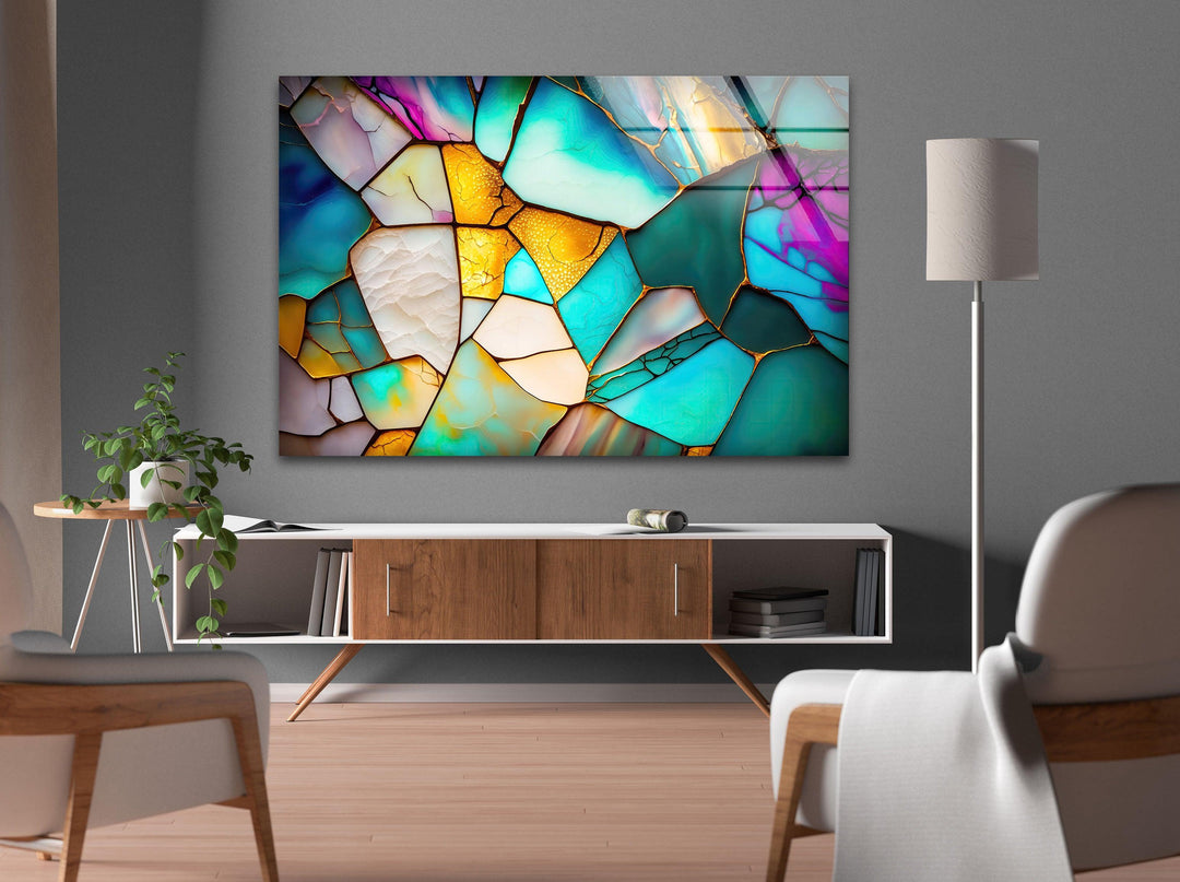 Cracked Stained Glass Wall Art large glass photo prints, glass wall photos