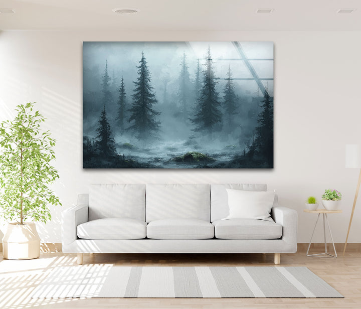 Into the Fog – Enchanted Forest Glass Wall Art