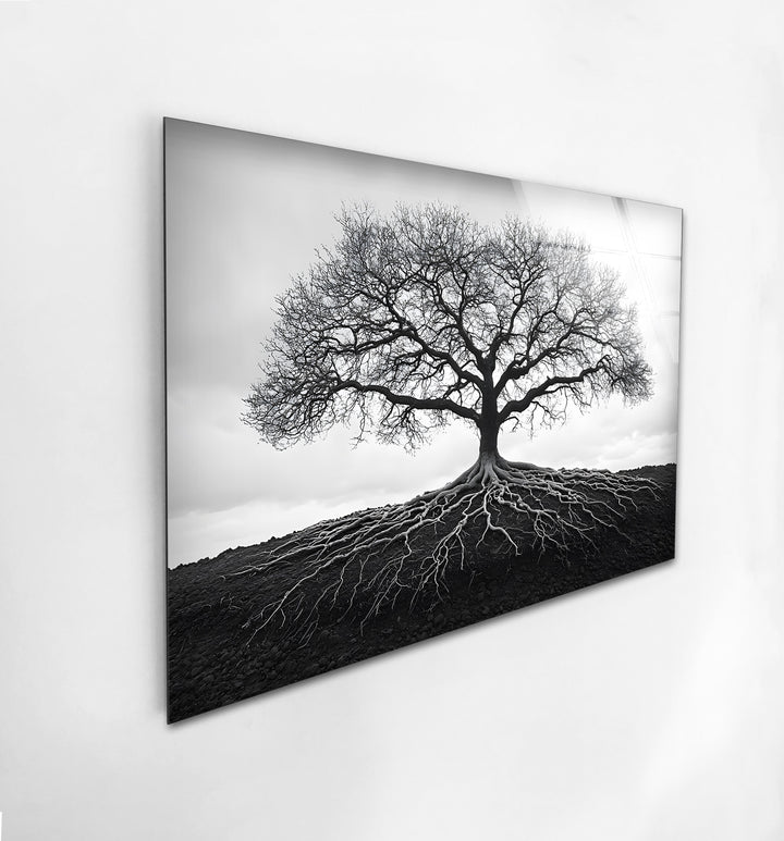 Elegant Tree of Life artwork in black and white, showcasing strength, balance, and natural beauty.
