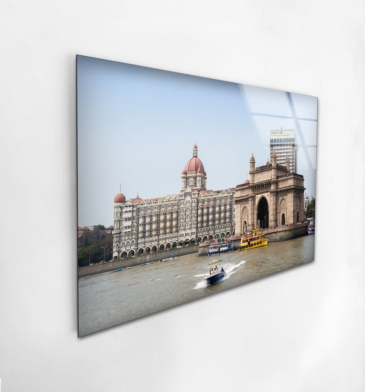 Mumbai Glaswandkunst – Gateway of India &amp; Taj Mahal Palace