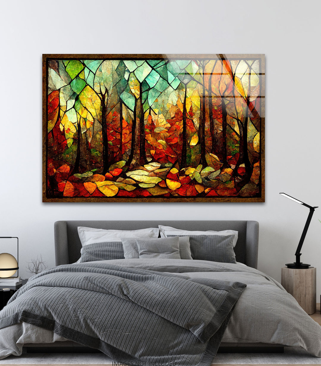 Enchanted Forest in Autumn – Stained Glass Glass Wall Art