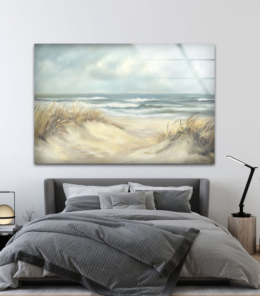 Coastal Breeze – Serene Beachscape Glass Wall Art