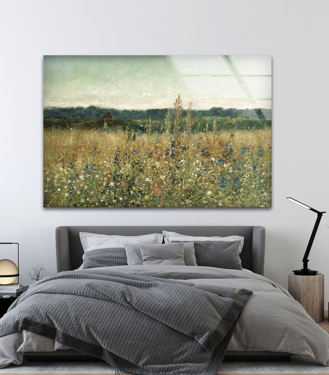 Wildflower Meadow – Tranquil Pastoral Glass Wall Art