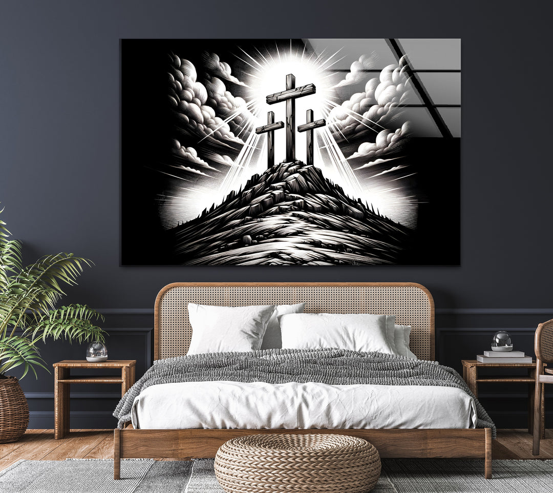 Triumphant Crosses – Black & White Religious Wall Art