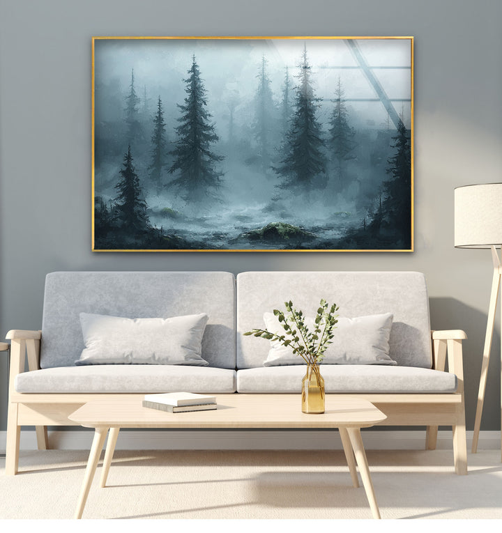 Into the Fog – Enchanted Forest Glass Wall Art