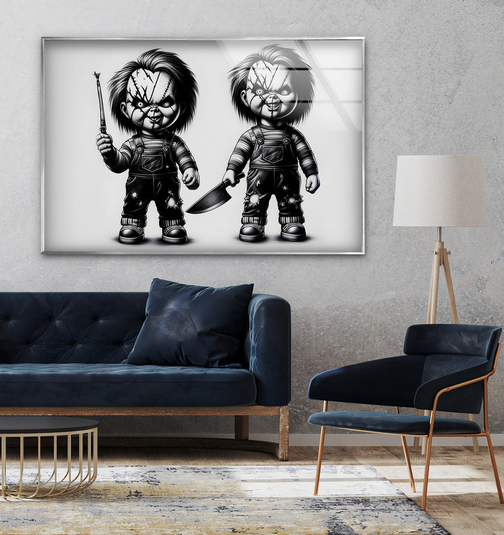 High-definition horror-themed glass print, perfect for collectors and dark decor lovers.
